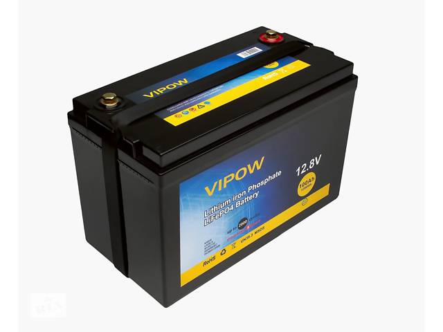 Аккумуляторная батарея Vipow LiFePO4 12,8V 100Ah со встроенной ВМS платой 80A