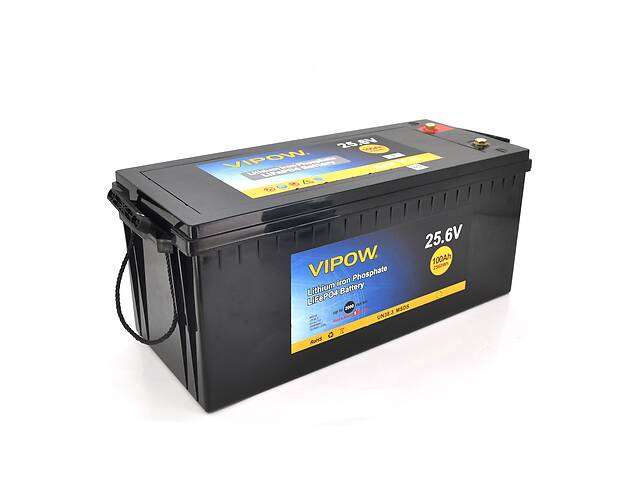 Аккумуляторная батарея Vipow LiFePO4 25,6V 100Ah со встроенной ВМS платой 80A (523*207*215)