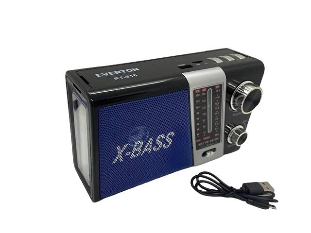 Аккумуляторный радиоприемник Everton RT-816 с фонарем Bluetooth FM USB SD (1756375709)