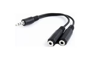 Аудио-кабель Atcom mini-jack 3.5mm(M) to 2xmini-jack 3.5mm(F) 0.1м, Black (16850) (Код товара:28116)