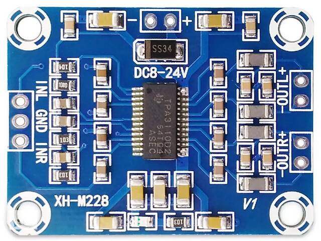 Аудио усилитель XH-M228 на чипе TPA3110 мощность 2х15 W