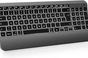 Bluetooth-клавіатура з підсвічуванням для Mac, ультратонка ергономічна клавіатура QWERTZ для iPad, Mac OS/iOS