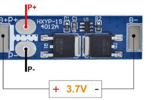 BMS контроллер 1S Li-Ion 18650 3,7 V 24A заряда/разряда