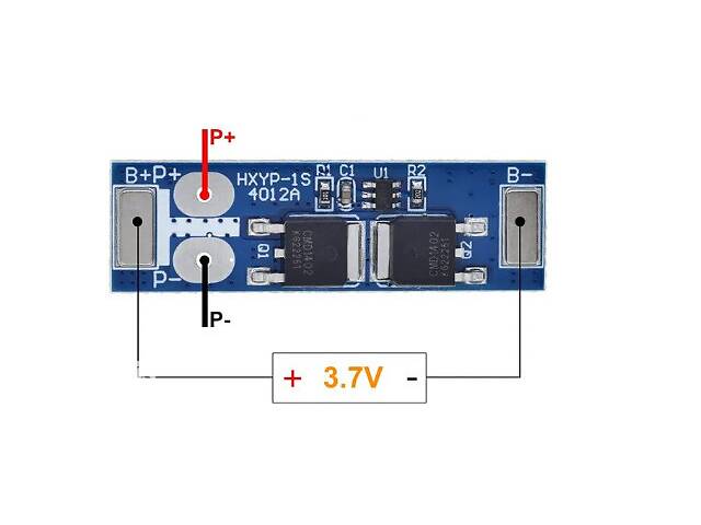 BMS контроллер 1S Li-Ion 18650 3,7 V 24A заряда/разряда