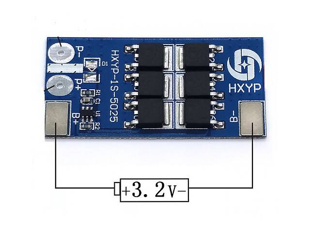 BMS контроллер 1S LiFePo4 18650 3,2 V 24A заряда/разряда