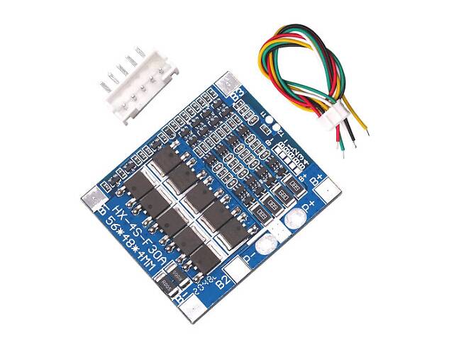 BMS контроллер 4S 3,2 V LiFePo4 12,8V 30A заряда/разряда