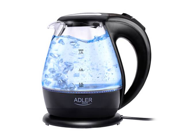 Чайник электрический стеклянный Adler AD 1224 1.5 л Black (111541)