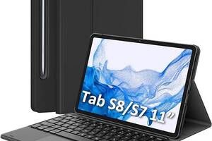 Чехол с клавиатурой Earto для Samsung Galaxy Tab S8 с держателем S Pen Tab SM-X700/X706/T870/T875, черный