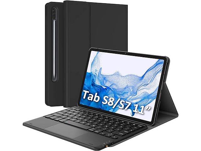 Чехол с клавиатурой Earto для Samsung Galaxy Tab S8 с держателем S Pen Tab SM-X700/X706/T870/T875, черный