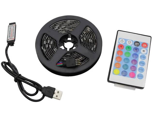 Cветодиодная USB, Bluetooth лента RGB 5050 D7572 для фоновой подсветки HMD 5 метров 136-13127960