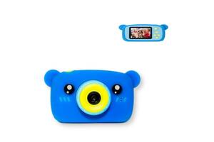 Детский компактный фотоаппарат мишка Teddy голубой (Teddy_394)