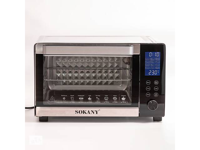 Духовка настольная электрическая Sokany SK-10009 объемом 35л с таймером белый (SK10009)