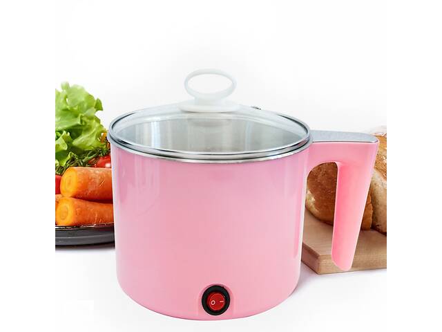 Электрокастрюля для путешествий 'Cooking Pot YS-402' 600W, Розовая кастрюля электрическая на 1.5 л (ST)