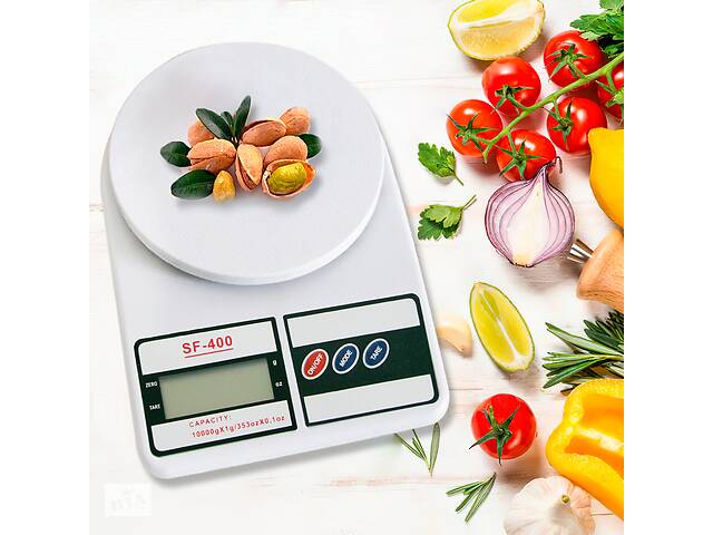 Электронные весы кухонные 'Kitchen Scale SF-400' Белые, настольные весы бытовые на кухню (ваги кухонні) (ST)