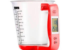 Электронный мерный стакан с весами для кухни Adenki Cup with Measuring Красный (77-8808)