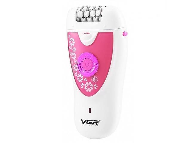 Эпилятор женский аккумуляторный VGR V-722 White-Pink (3_01736)
