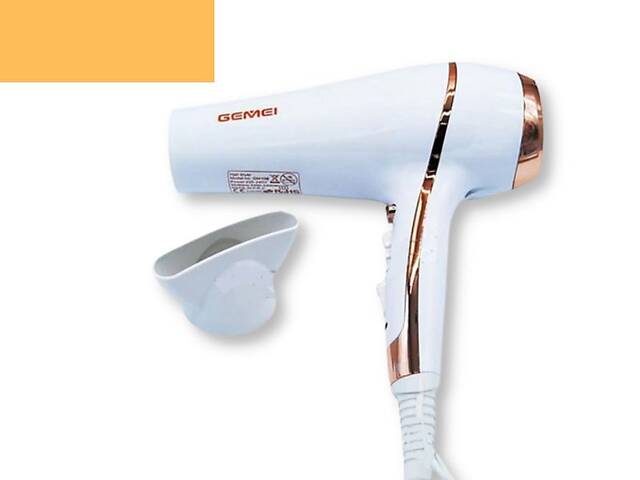 Фен профессиональный для волос с насадкой GEMEI GM-108 2400 Вт белый (GM-108)