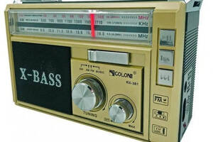 ФМ радиоприемник Golon RX-381 MP3 USB с фонариком Gold