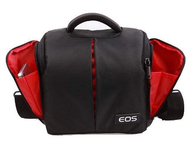 Фото сумка Canon EOS + дождевик Черный с красным ( IBF002B )