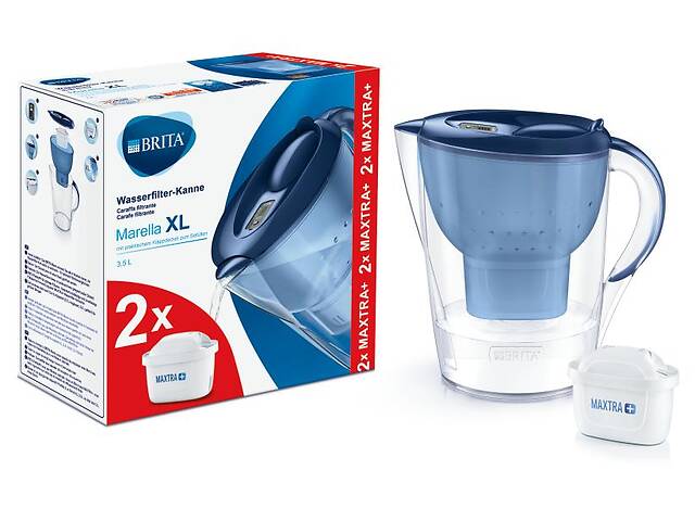 Фільтр-глечик Brita Marella 3.5 л Memo синій + 2 картриджа