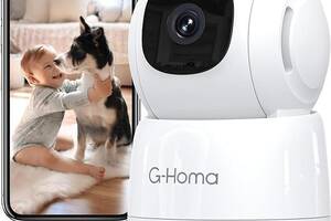 G-Homa 360° внутрішня камера спостереження Wi-Fi, камери спостереження 2K з нічним баченням,