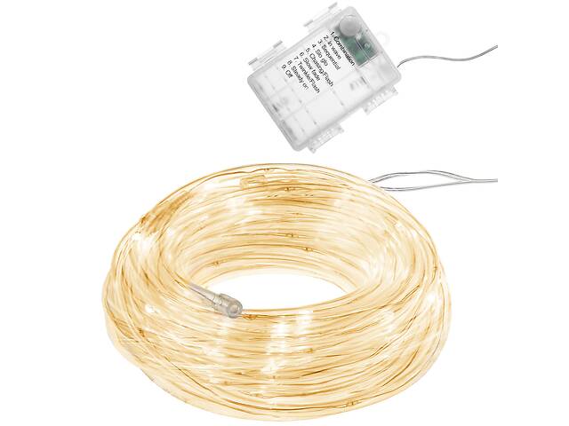 Гірлянда дюралайт на батарейках Springos Rope Lights 5 м 50 LED CL0857 Warm White