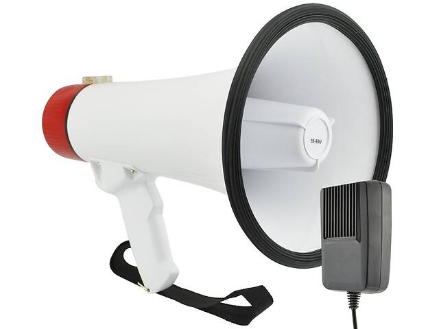 Громкоговоритель с микрофоном Megaphone ER-55U 25 W Белый, рупор для усиления голоса | гучномовець (ST)