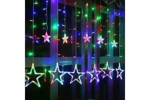 Гирлянда Bailong STAR CURTAIN 12M MULTI Звезды Мультицветные