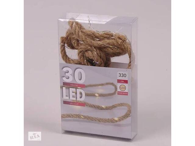 Гирлянда LED Веревка теплый свет 30 светодиодов 3,3 м. 45022 (FL000071)