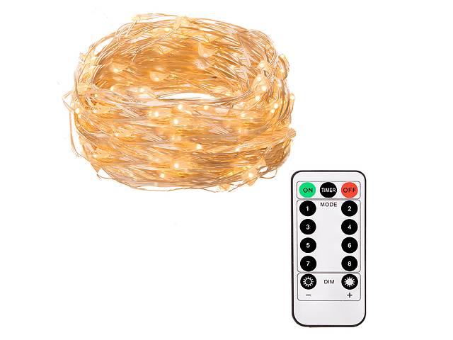 Гирлянда на батарейках Springos 4.9 м 50 LED Pilot CL0105 Warm White