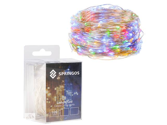 Гирлянда на батарейках Springos 9.9 м 100 LED CL0021 Mix