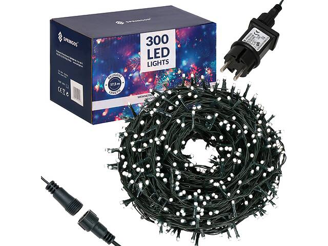 Гирлянда уличная (наружная) Springos 15 м 300 LED CL0320 Cold White