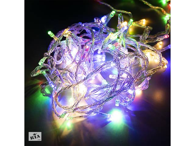 Гирлянды на новый год Xmas LED 100 M-1 RGB 6.4 м лед гирлянда, новогодняя гирлянда на елку (Цветная) (ST)