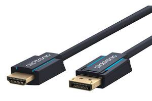 Кабель ClickTronic DisplayPort-HDMI M/M HDMI v1.2 4K@60Hz D=7.3mm Casual OFC 10 м Синий (75.04.4927)