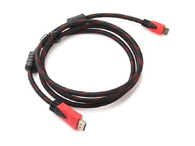 Кабель Merlion HDMI-HDMI, 3м Black/Red (YT-HDMI(M)/(M)NY/RD-3.0m/01066) (Код товара:22512)