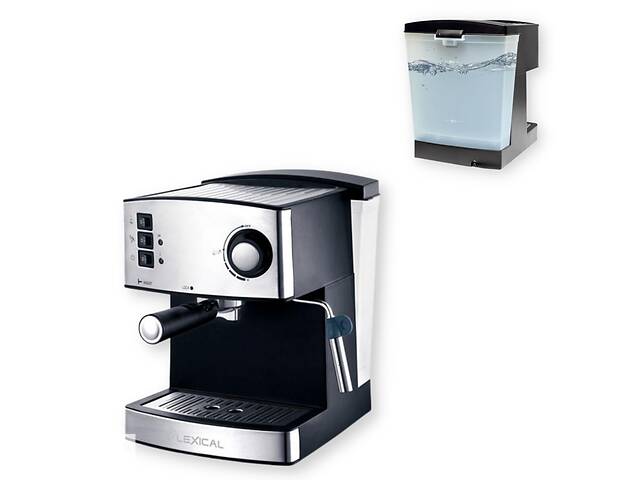 Кофеварка Espresso с капучинатором Lexical LEM-0602 защита от перегрева 850 Вт нержавеющая сталь/черный (LEM-0602_2804)