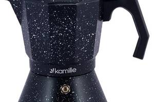 Кофеварка гейзерная Kamille Andel Black 450мл на 9 чашек