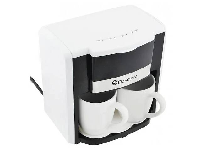 Кофеварка капельная Domotec MS-0706 на 2 чашки + мерная ложка 500В белая (2087381076)