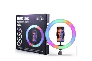 Кольцевая LED лампа 33 см RGBW 8 цветов кольцевой свет подсветка для фотографов блогеров тиктокеров визажистов SOFT R...