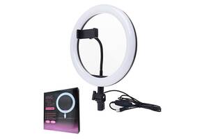 Кольцевой свет Selfie Ring Light лампа светодиодная с гибким держателем для телефона 20см Бело-черный (М20)