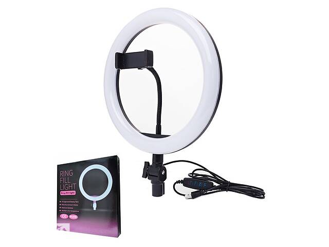 Кольцевой свет Selfie Ring Light лампа светодиодная с гибким держателем для телефона 20см Бело-черный (М20)