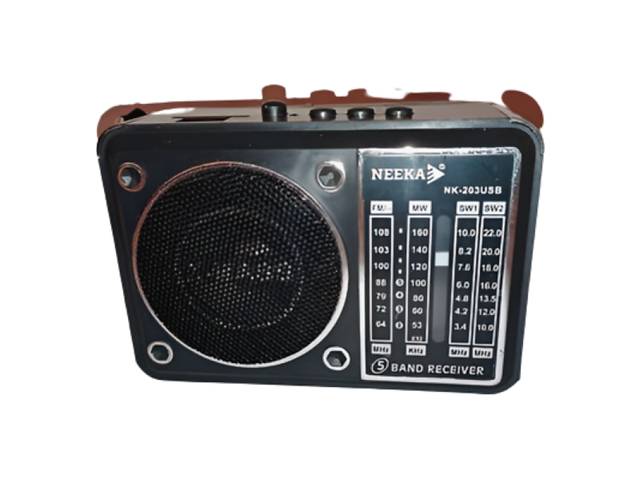 Компактный аккумуляторный радиоприемник радио Neeka NK 203USB 220V, аккумулятор, USB вход