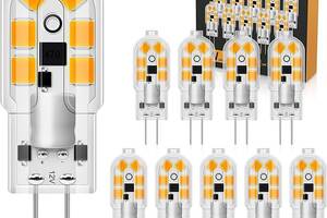 Комплект 10 штук Wonkelly G4 Светодиодная лампа 2 Вт 3000 К, 200 лм 2 В переменного/постоянного тока,