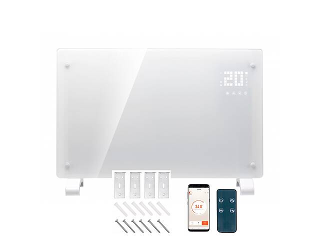 Конвекторный обогреватель 2в1 Volt Polska TermoGlass Pro 2000W Wi-Fi SMART White