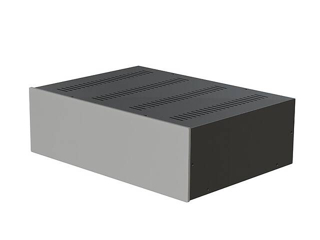 Корпус металлический MiBox с алюминиевой панелью MB-32 (Ш430 Г310 В132) черный