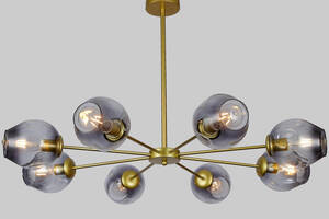 Кругла люстра на 8 молекул Lightled 52-6039-8 GD+BK