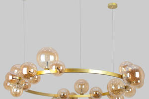 Кругла люстра з кульок на 24 лампи Bubbles Lightled 918-LP267-24 GD+BR