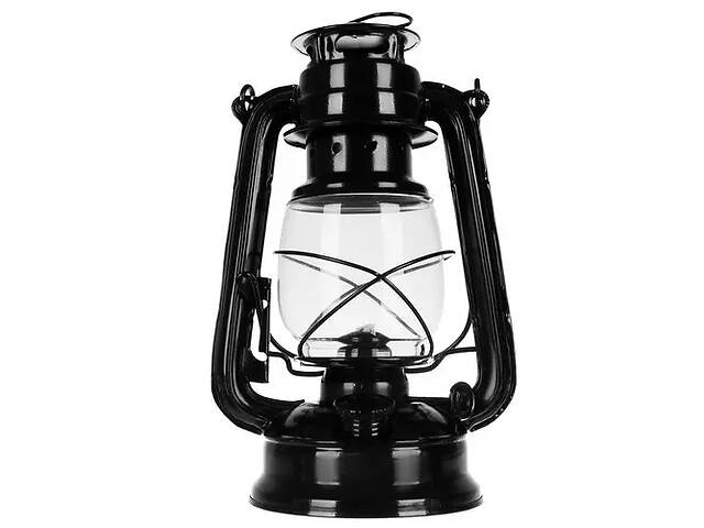 Лампа керосиновая масляная портативная с ветрозащитой 24 см Metrox Черный (Lamp24)