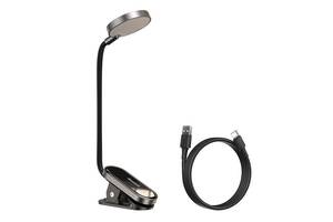 Лампа настольная аккумуляторная Baseus Comfort Reading Mini Clip Lamp DGRAD-0G Grey