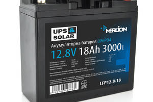 Литий-железо-фосфатный аккумулятор Merlion LiFePO4 12.8V 18AH (4S3P/BMS-20A), (181x77x168), 2,8kg for UPS, до 5000 ц...